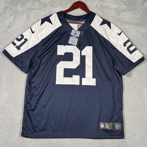 Dallas Cowboys Football Jersey Mens XL Blue NFL Nike Dri-Fit On Field Elliott 21 - Picture 1 of 14